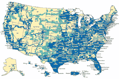 GPRS Wireless Processing Coverage Map
