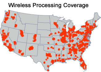 Wireless Processing Coverage Map